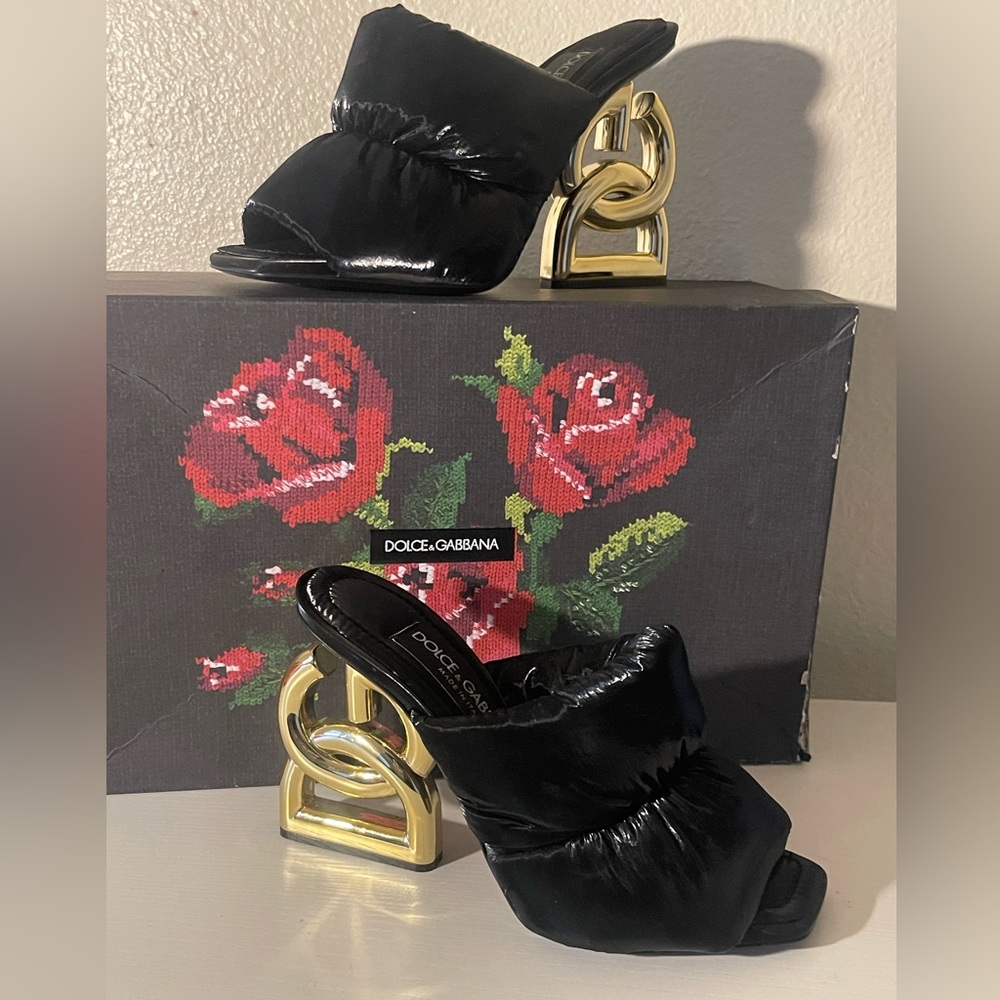 Dolce & Gabanna Down Padded Mules with 3.5in heel size 37